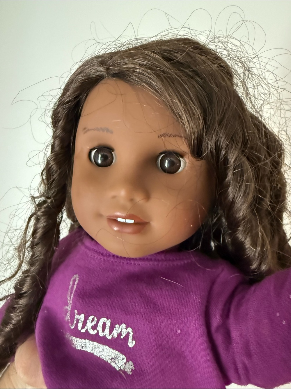 American Girl 2017 doll of year Gabriella Brown-Haired Doll in Purple Top